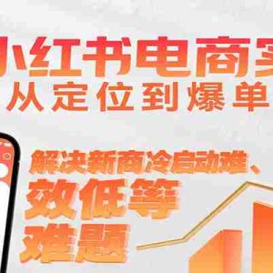 小红书电商实战，从定位到爆单解决新商冷启动难、变现效率低等难题