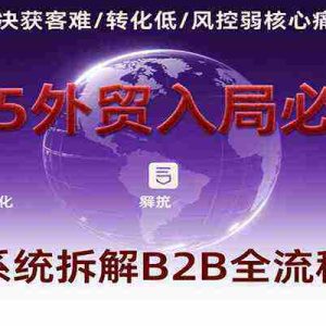 2025外贸入局必看课，系统拆解B2B全流程，解决获客难、转化低、风控弱等核心痛点