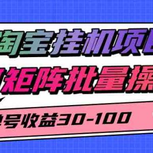 揭秘2025最新淘宝挂机项目，单号30-100，可矩阵批量操作（附工具）