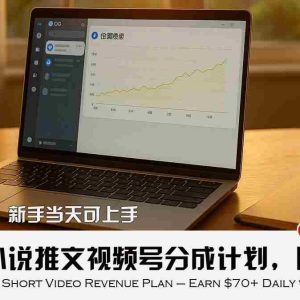 （15614期）最新AI小说推文视频号分成计划，新手小白也能当天日入500+教程