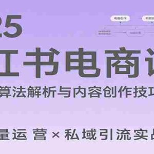 2025小红书电商课：解析算法，创作高转化内容，助力卖家获取流量实现变现（录音）