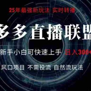 多多直播联盟 全新玩法 单机单日变现300+不要求电脑配置 玩法简单暴力