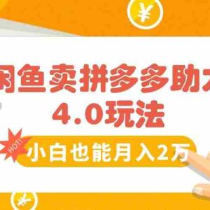 （15634期）闲鱼卖拼多多助力项目4.0玩法，蓝海市场小白也能日入1000