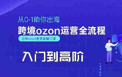 OZON入门到高阶全流程,从0-1助你出海,跨境ozon运营全流程