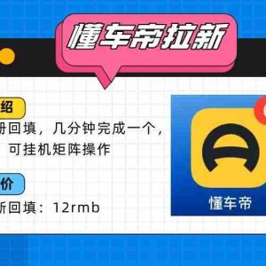 （15661期）懂车帝邪修拉新玩法，简单注册回填，不sm，单个拉新12rmb，轻松日入200+