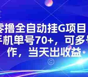 KS零撸全自动挂G项目，一部手机单号70+，可多号操作，当天出收益【揭秘】