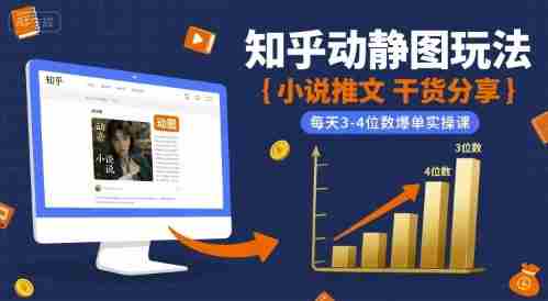 小说推文干货分享之知乎动静图玩法,每天3-4位数爆单实操课