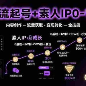 （15683期）自然流起号+素人IP0-1指南，快速掌握内容创作-流量获取-变现转化-全技能