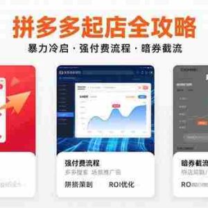 （15670期）拼多多起店全攻略，暴力冷启，强付费流程，暗券截流，5-7月已验证的方法