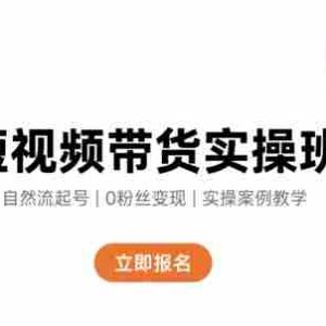 短视频带货实操班，自然流电商快速起号，实现轻松带货变现