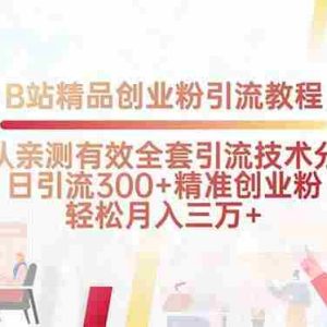 （15696期）B站精品创业粉引流教程，团队亲测有效全套引流技术分享，日引流300+精…