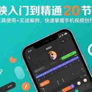 （15717期）剪映入门到精通20节：智能工具使用+实战案例，快速掌握手机视频创作