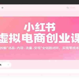 小红书虚拟电商创业课，系统拆解选品-内容-流量-变现，实现零成本变现