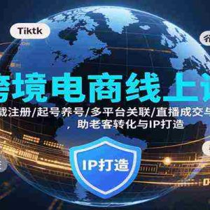 跨境电商线上课，下载注册/起号养号/多平台关联/直播成交与售后，IP打造与老客转化