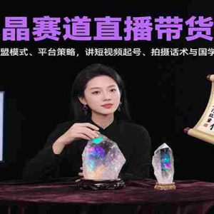 水晶赛道直播带货课：含联盟模式、平台策略，讲短视频起号、拍摄话术与国学结合
