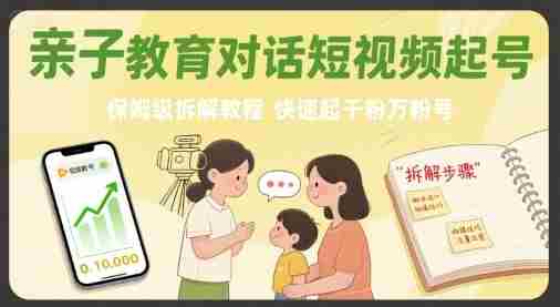 亲子教育对话短视频起号,保姆级拆解教程,快速起千粉万粉号
