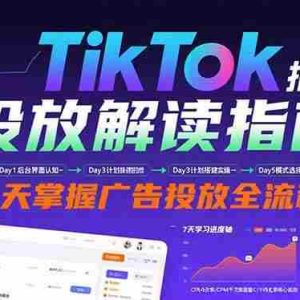 （15753期）TikTok投放解读指南：后台操作/计划建立/模式选择，7天掌握广告投放全流程