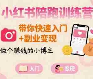 小红书陪跑训练营，带你快速入门+副业变现，做个賺钱的小博主
