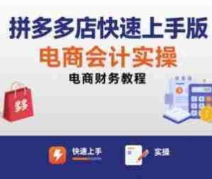 拼多多店快速上手版电商会计实操-电商财务教程