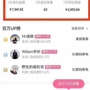 副业好项目一个月搞5.8W+，B站带货悬赏计划全流程教学，高佣金低竞争的蓝海市场！