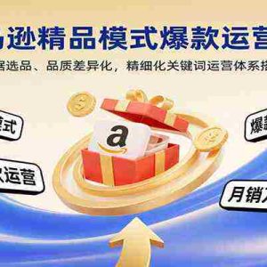 亚马逊精品模式爆款运营课：数据选品、品质差异化，精细化关键词运营体系搭建