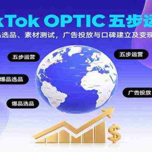 TikTok OPTIC五步运营，爆品选品、素材测试，广告投放与口碑建立及变现方式