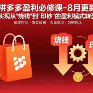 （15771期）拼多多盈利必修课-8月更新：突破运营瓶颈 实现从烧钱到印钞的盈利模式转型