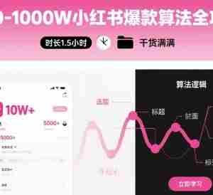 从0-1000W小红书爆款算法全攻略，时长1.5小时，干货满满