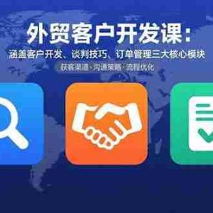 （15793期）外贸客户开发课：涵盖客户开发、谈判技巧、订单管理三大核心模块