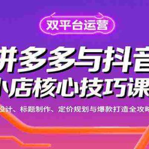 拼多多与抖音小店核心技巧课，图片设计、标题制作、定价规划与爆款打造全攻略