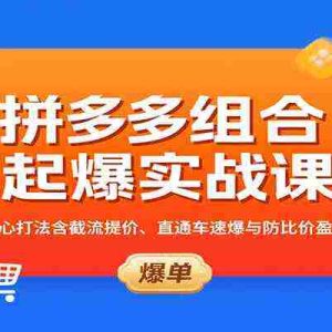 拼多多组合起爆实战课：15大核心打法含截流提价、直通车速爆与防比价盈利技巧