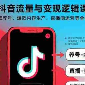 （15824期）抖音流量与变现逻辑课：覆盖养号、爆款内容生产、直播间运营等全链路