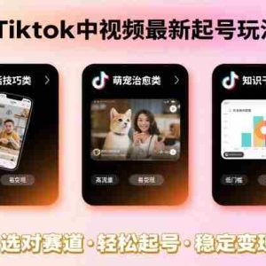Tiktok中视频最新起号玩法，想要日入百刀，做好这几个赛道就可以了