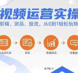 短视频运营实操课，选品、剪辑、测品、投流，从0到1轻松玩转短视频