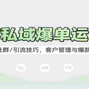 微信私域爆单运营课：朋友圈/社群/引流技巧，客户管理与爆款产品设计