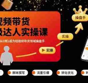 短视频带货超级达人实操课，素人也可以从0到1成为短视频带货领域操盘手