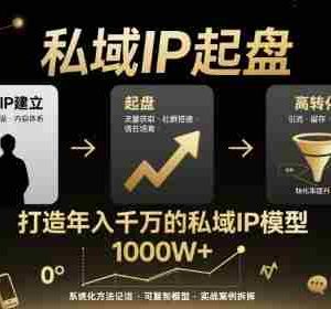 私域IP起盘，私域ip建立、起盘、高转化，打造年入千万的私域ip模型