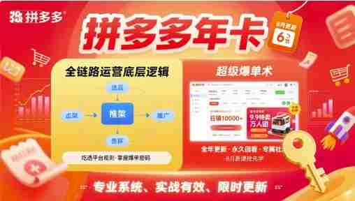 拼多多年卡【8月更新6节】拼多多全链路运营底层逻辑，超级爆单术