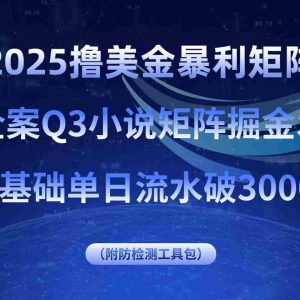 （15904期）2025撸美金暴利矩阵，全案小说矩阵掘金术，零基础单日流水破3000+