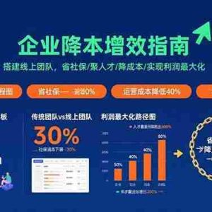 （15888期）企业降本增效指南：搭建线上团队，省社保/聚人才/降成本/实现利润最大化