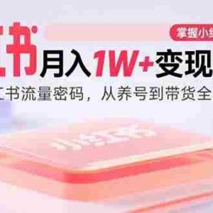 （15885期）小红书月入1W+变现课程：掌握小红书流量密码，从养号到带货全流程盈利