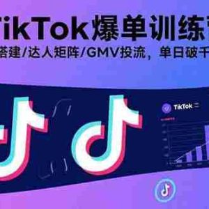 （15920期）TikTok爆单训练营，店铺搭建/达人矩阵/GMV投流，单日破千单实操