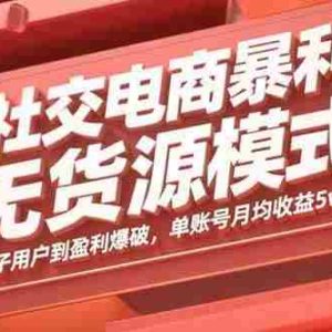 （15951期）社交电商暴利无货源模式：从种子用户到盈利爆破，单账号月均收益5w+