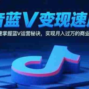 （15950期）抖音蓝V变现速成课，快速掌握蓝V运营秘诀，实现月入过万的商业目标