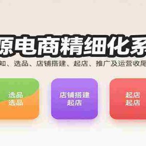 无货源电商精细化系统课：基础认知、选品、店铺搭建、起店、推广及运营收尾售后等