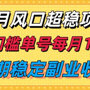 九月风口项目，支付宝分成代运营，长期稳定收入，零门槛单号每月1w＋