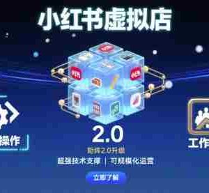 小红书虚拟店矩阵2.0，全新操作，超强技术，可工作室放大