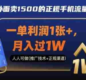 25年外面卖1500的正规手机流量卡项目，一单利润1张+，月入过1W，人人可做(推广技术+正规渠道)【揭秘】
