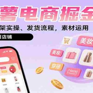 小红薯电商掘金课：选品布局，上架实操、发货流程，素材运用，带你玩转小红薯店铺