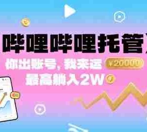 【哔哩哔哩托管】你出账号，我来运营，最高躺入2W【揭秘】